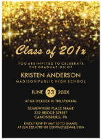 Class of 2018 Graduation Gold Glitter Glam Sparkle