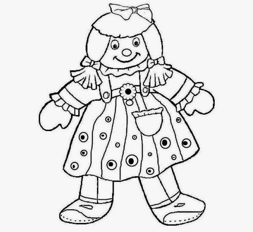 Doll For Kid Coloring Drawing Free wallpaper