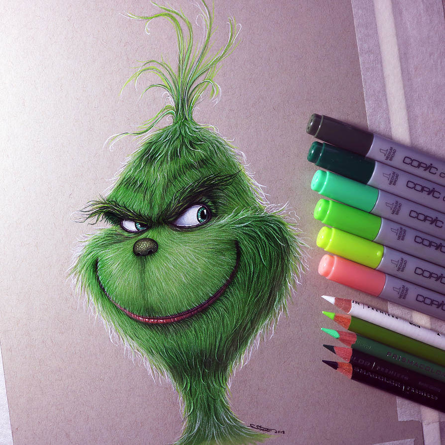 13-The-Grinch-C-Straver-Fantasy-Movie-Characters-Drawings-www-designstack-co