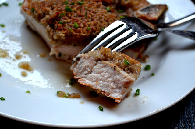 Hardly Housewives: Truffle Mushroom Crusted Pork Chops