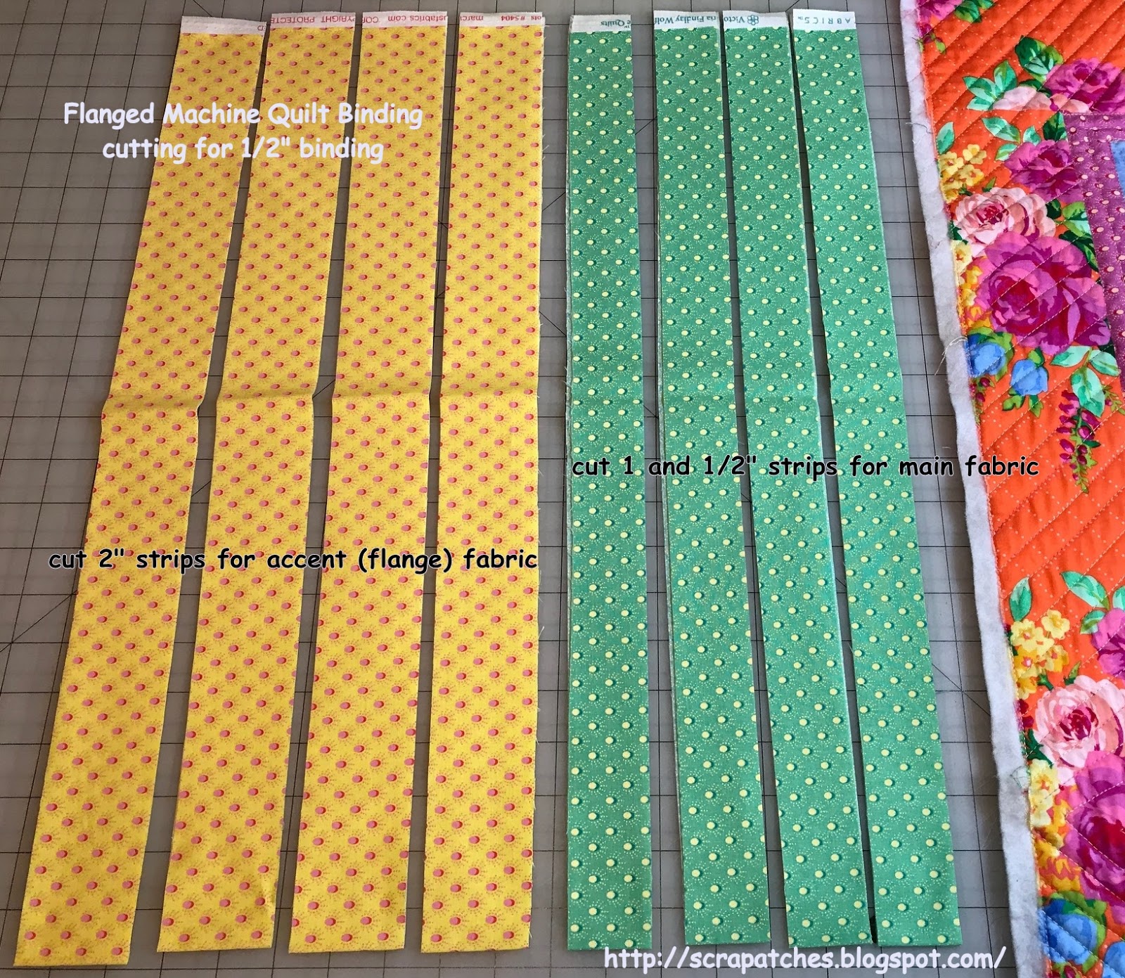 Life in the Scrapatch Two Fabric Flanged Machine Binding Tutorial