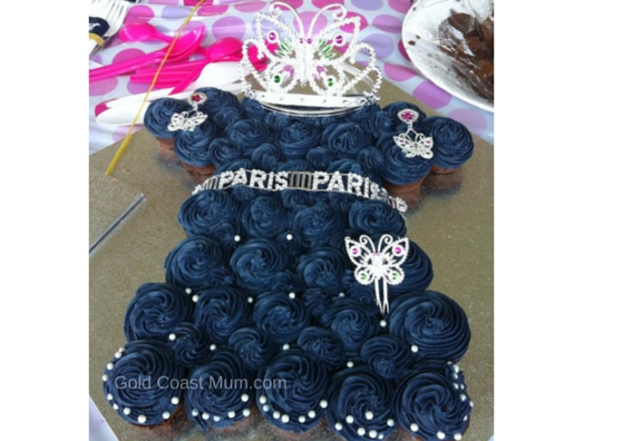 Twin princess cupcake cake, twin girls birthday cake, princess birthday cupcakes, pink icing, princess themed cake, cake fail, nailed it