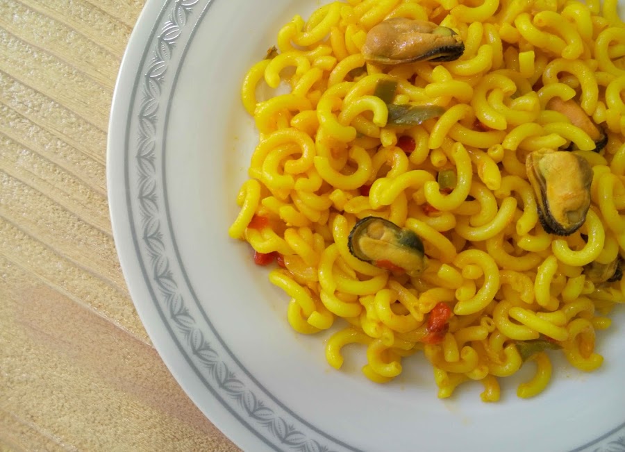 Receta Fideos fideua con mejillones en escabeche