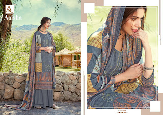 Alok Suits Aaisha Jacquard Pashmina Collection Winter Suits 