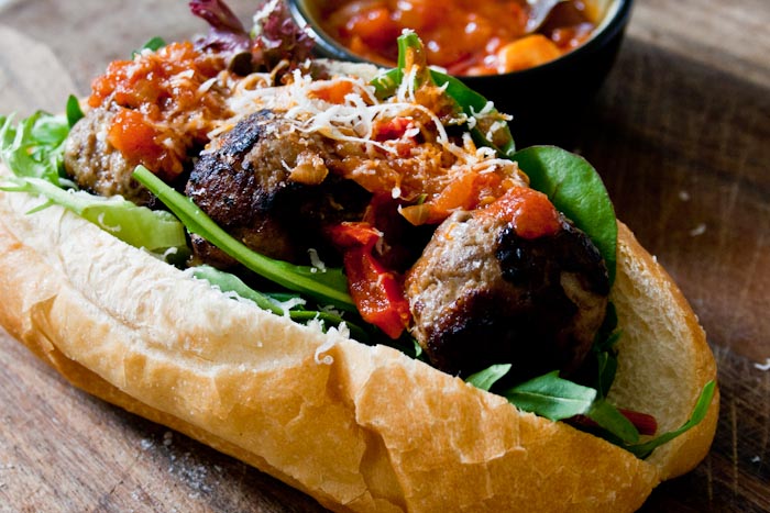 3 hungry tummies: Meatball And Spiced Tomato Relish Sub