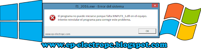 como solucionar el siguiente error " falta el archivo XINPUT1_3.dll " en Windows