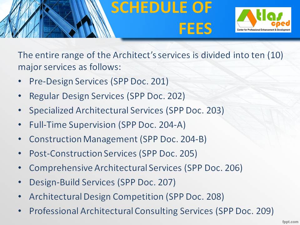 Architects' Guidelines Methods of Compensation and Schedule of Fees
