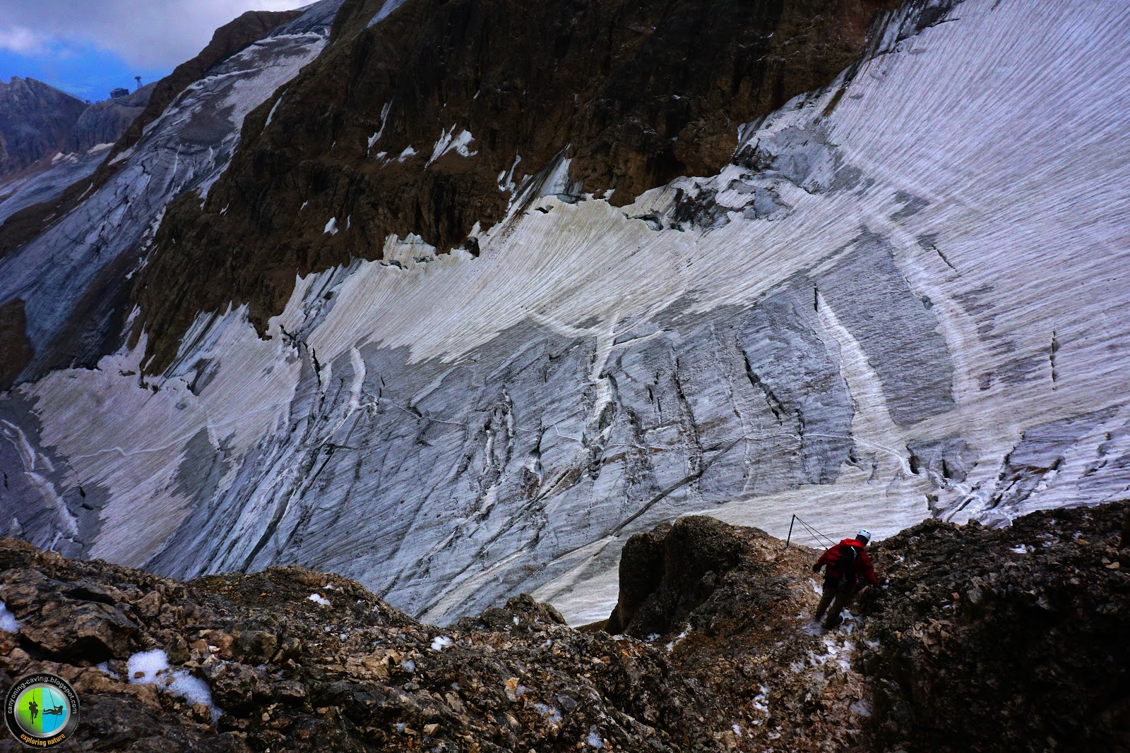 Canyoning - Caving: Normal route, Marmolada glacier, Dolomites