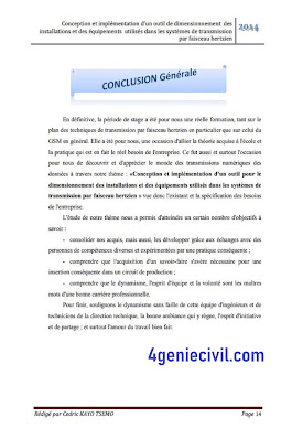 conclusion rapport de stage ingénieur