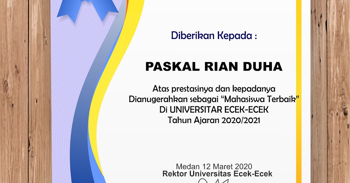 Download Desain Template Sertifikat Penghargaan Format Cdr Coreldraw Dan Docx Word Goliketrik