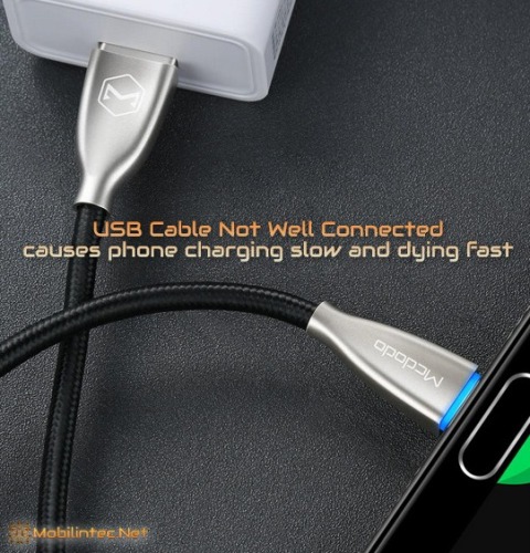 USB Cable Not Well Connected causes phone charging slow and dying fast