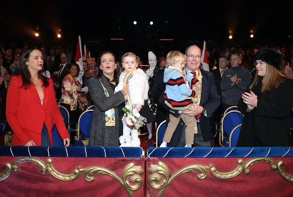 Prince Albert, Princess Stephanie, Princess Gabrielle, Crown Prince Jacques and Pauline Ducruet attended the 42nd International Circus Festival