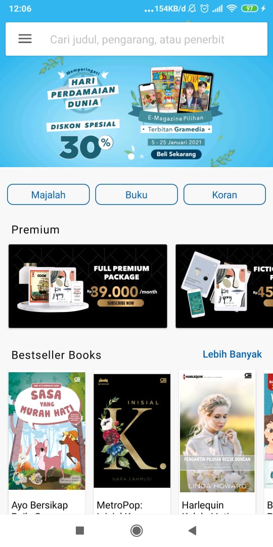 Pengalaman Membaca Ebook di Gramedia Digital
