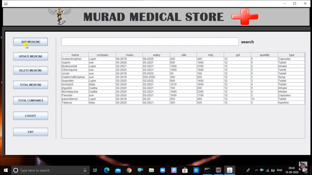 medicine present in the database