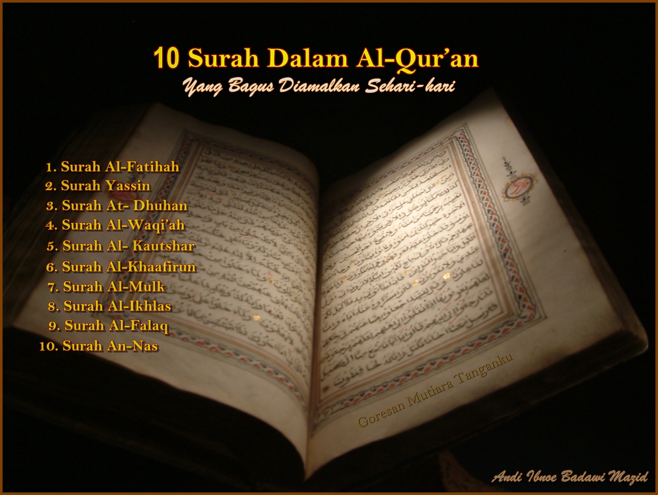 Goresan Mutiara Tanganku 10 Surah Dalam Al Quran Yang Bagus