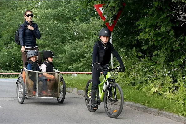 Crown Princess Mary and Prince Frederik of Denmark with her children Prince Christians and Princess Isabella and Prince Vincent,