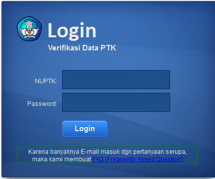 Login Verifikasi Data PTK Login Verifikasi Data PTK