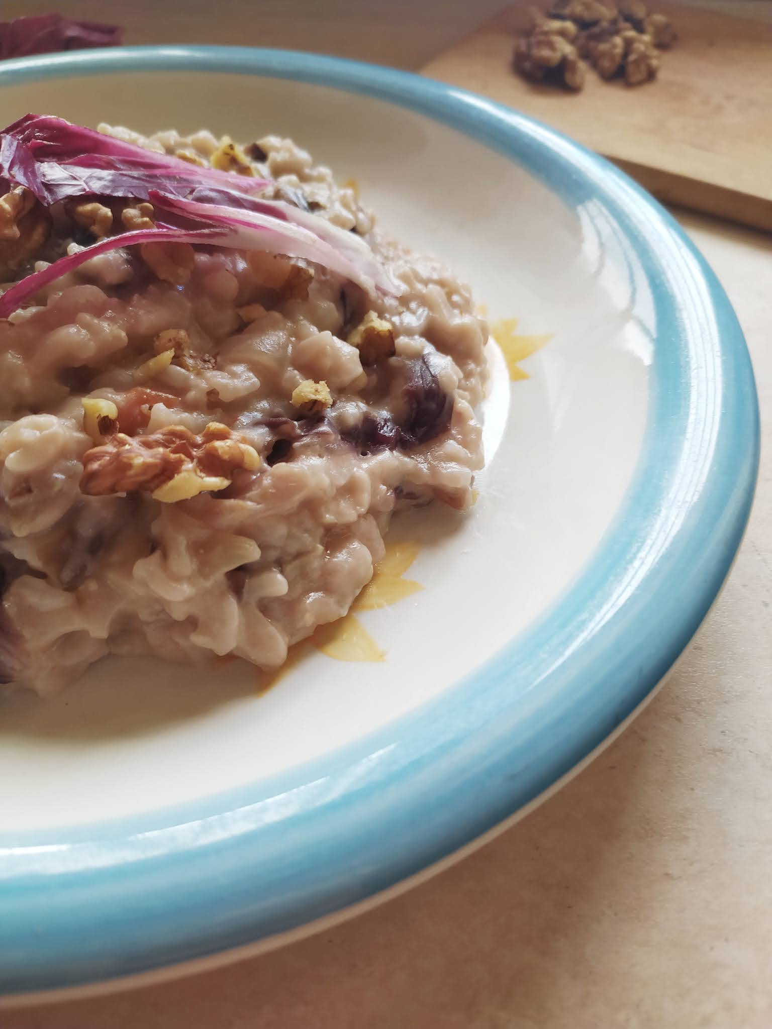 Risotto radicchio, noci e
