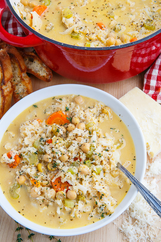 Asiago Cauliflower and Quinoa Chowder on Closet Cooking