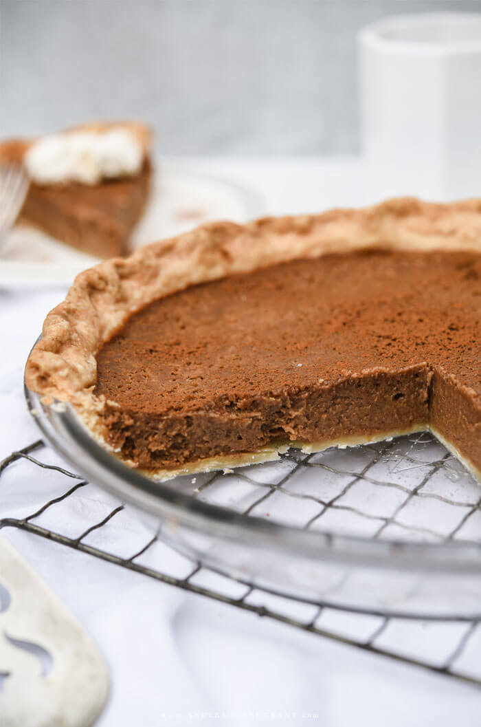 Apple butter pie with slice removed Apple butter pie is so easy to make and packed with sweet apple flavor for the fall.