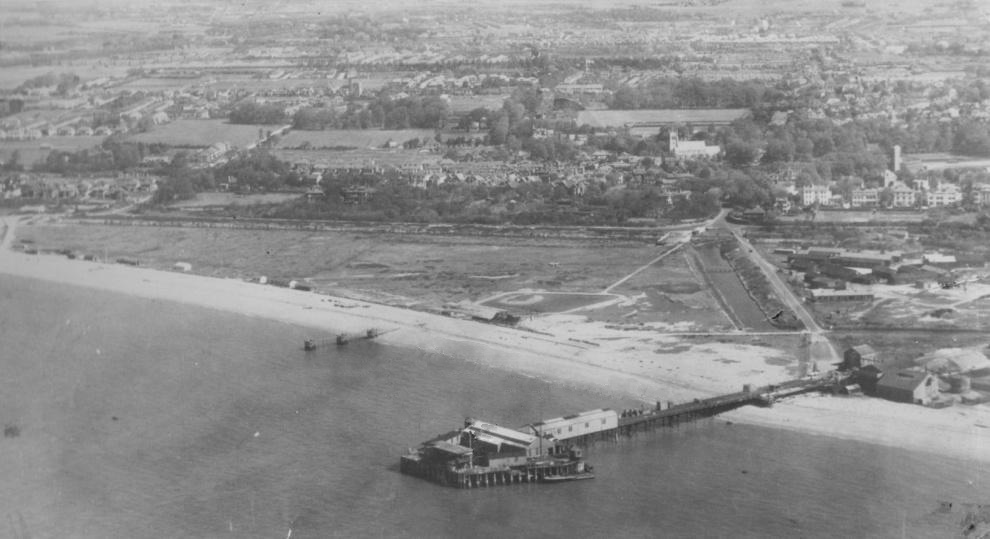 Stokes Bay Pier from the Air