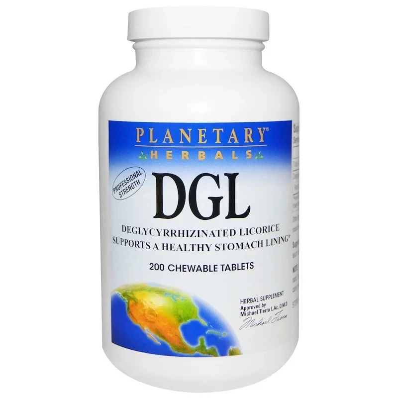 Planetary Herbals, DGL, глицирризинат солодки, 200 жевательных таблеток