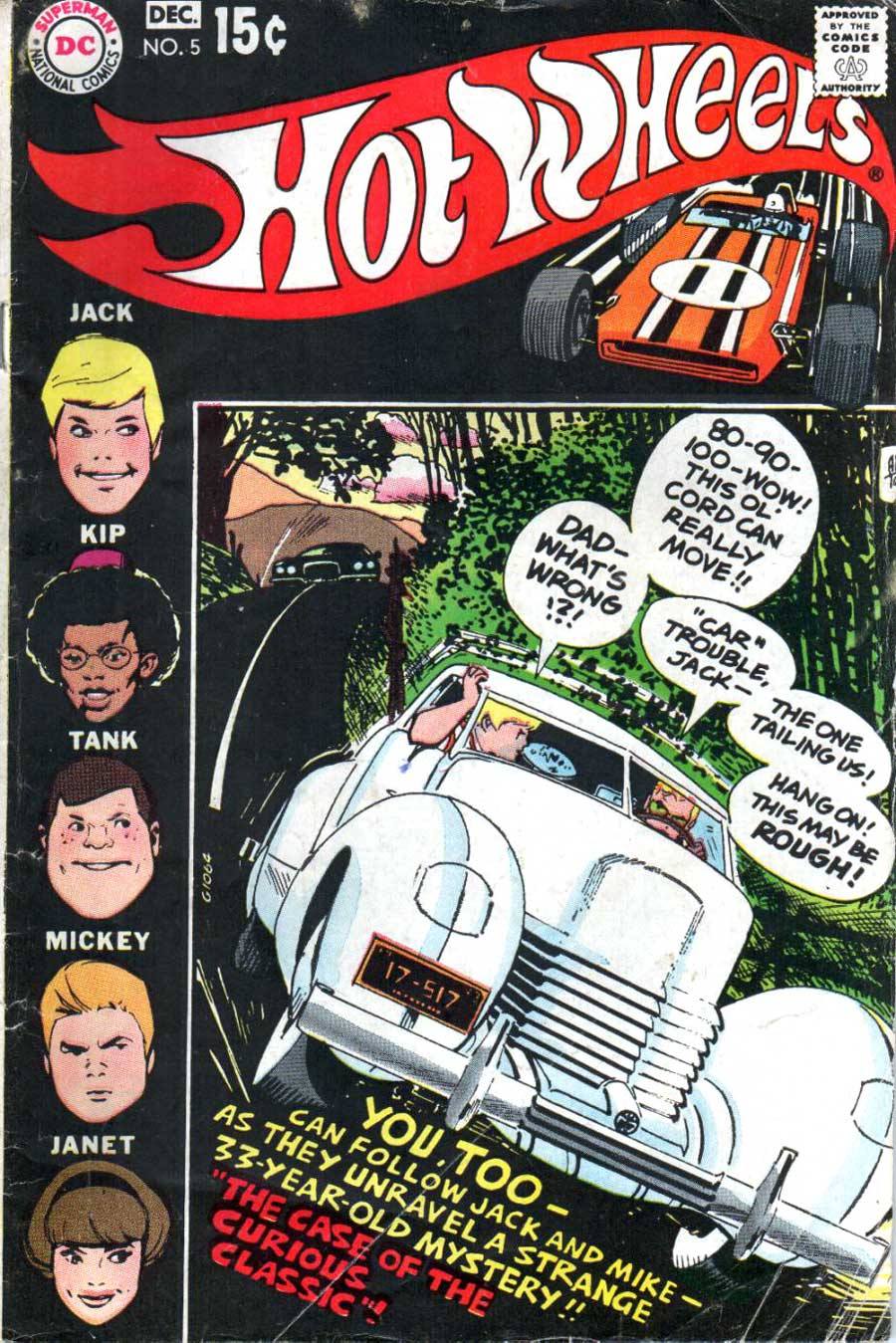 Hot Wheels v1 #5 dc 1970s bronze age comic book cover art by Alex Toth
