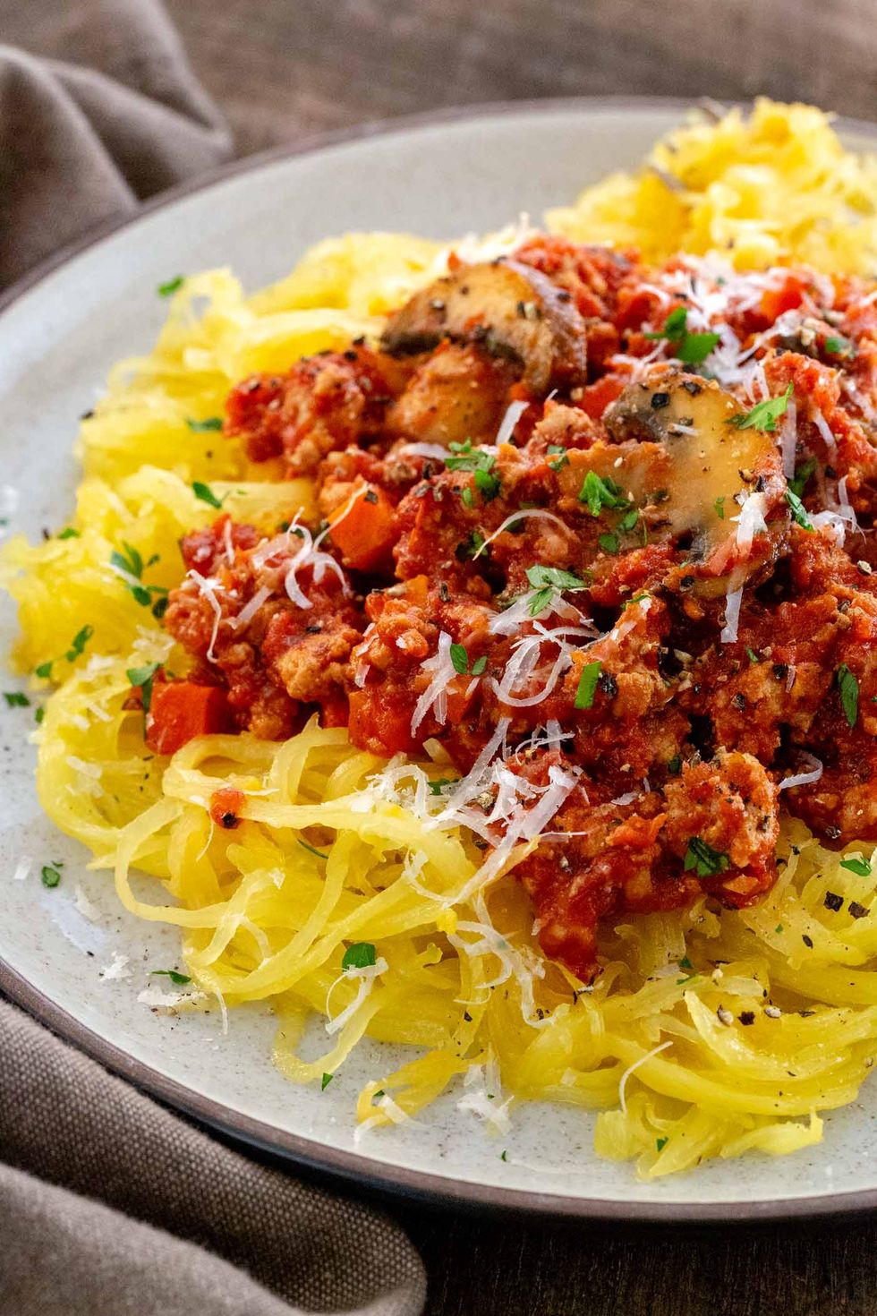 Best Low Carb Recipes Turkey Bolognese With Roasted Spaghetti Squash