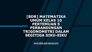 Bdr Matematika Umum Kelas 10 Semester Genap Pertemuan 5 Perbandingan Trigonometri Dalam Segitiga Siku Siku Blog Pak Ipung
