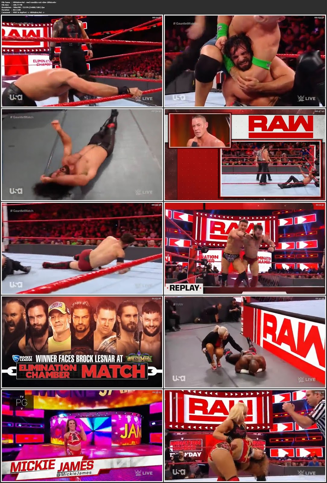 WWE Monday Night Raw 18th February 2018 480p HDTV 400MB Download
