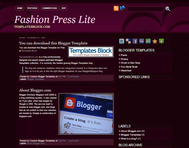 Fashion Press Lite Blogger Template