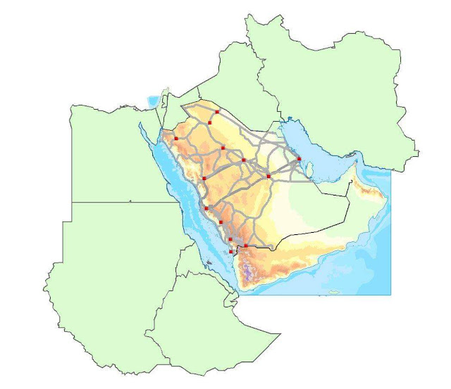 الخرائط الرقمية للمملكة العربية السعودية