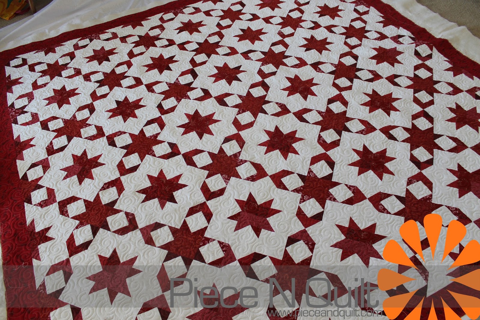 Piece N Quilt Wrapped in Red A Red and White Quilt