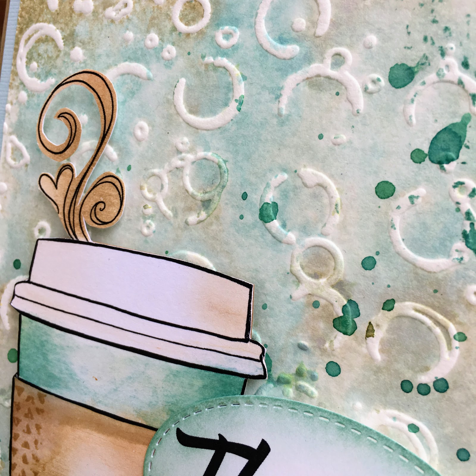 SewPaperPaint Embossing Folder Stamping Coffee Card