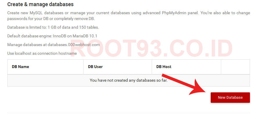 Cara Membuat Database Di 000webhost Root93 Co Id Computer Networking Web Programming