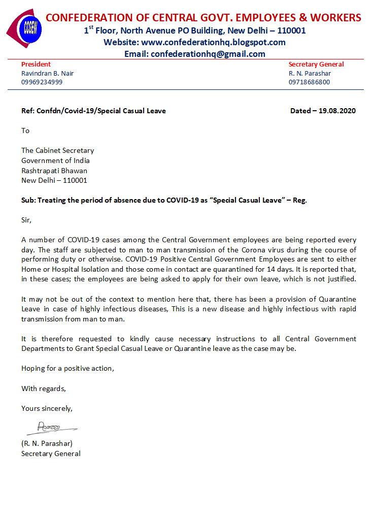 casual leave central government