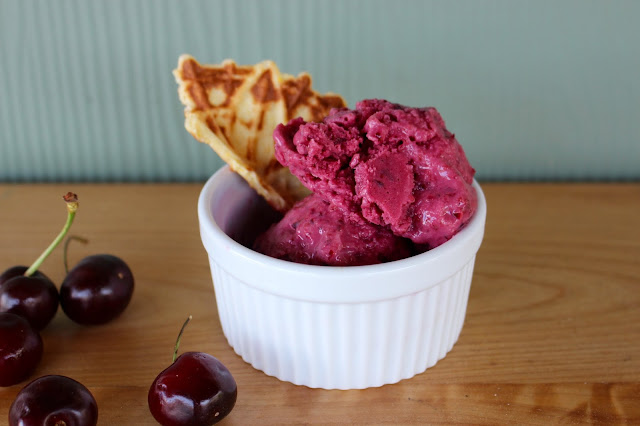 Cherry Buttermilk Gelato with Honey Cornmeal Cones | Nothing in the House