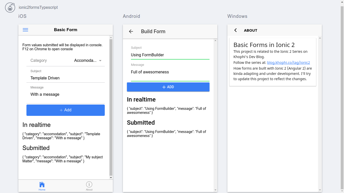 Ionic Create Forms Brillian Solution
