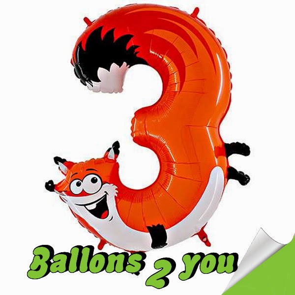 Riesen Fuchs Tierzahl 3 Folienballon 