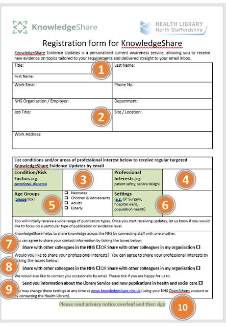 screen-shot of the registration form for KnowledgeShare