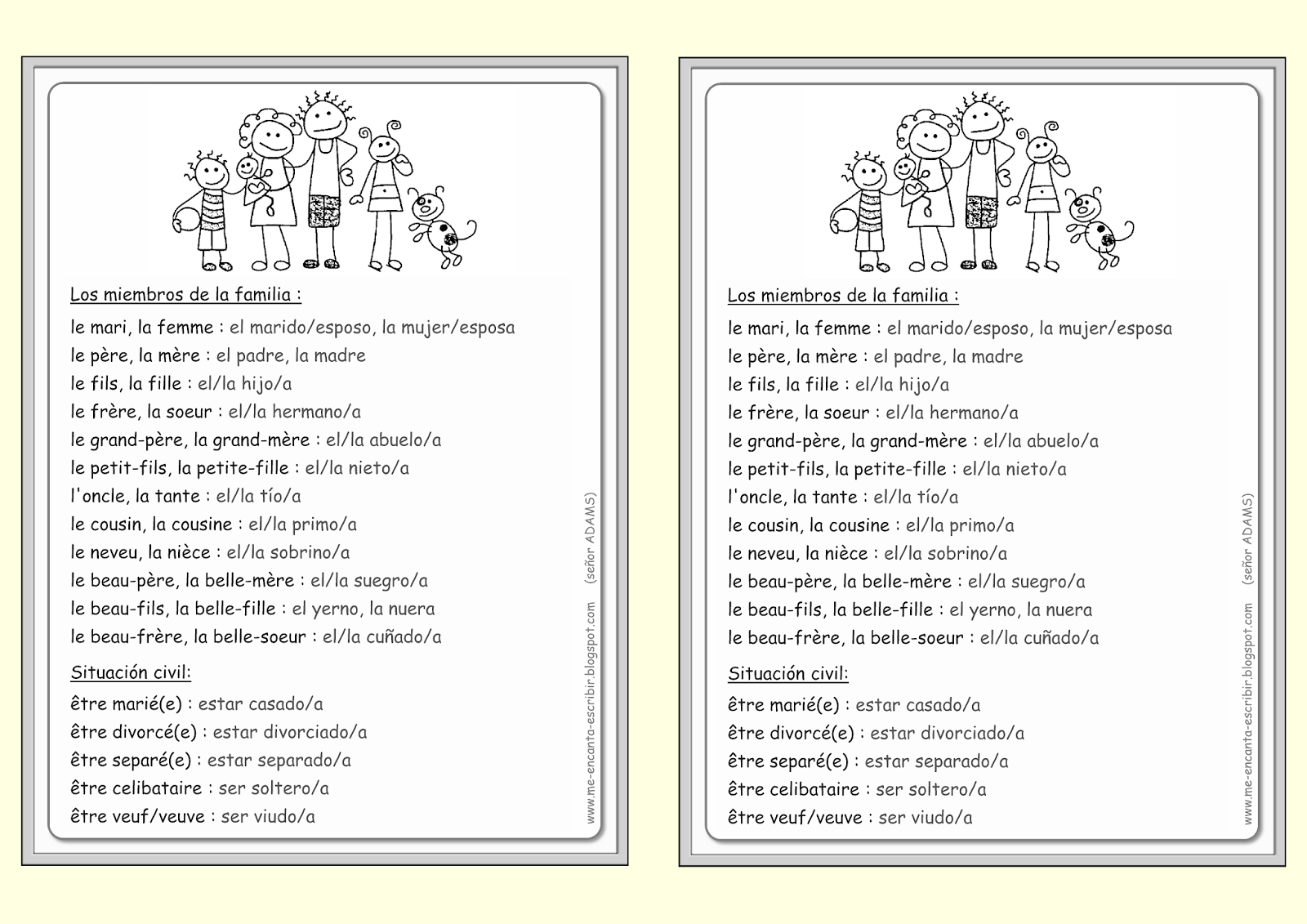 Me encanta escribir en español: El árbol genealógico de una familia.