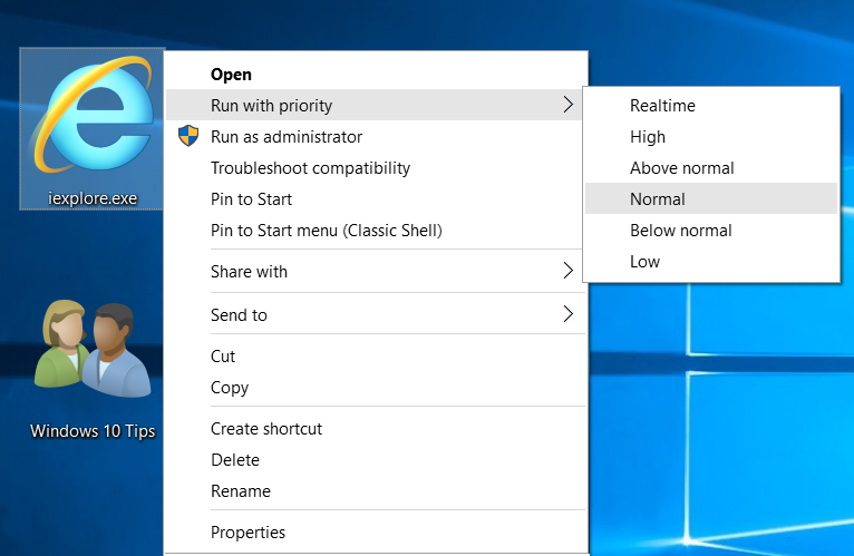 Add Run With Priority To The Right Click Menu