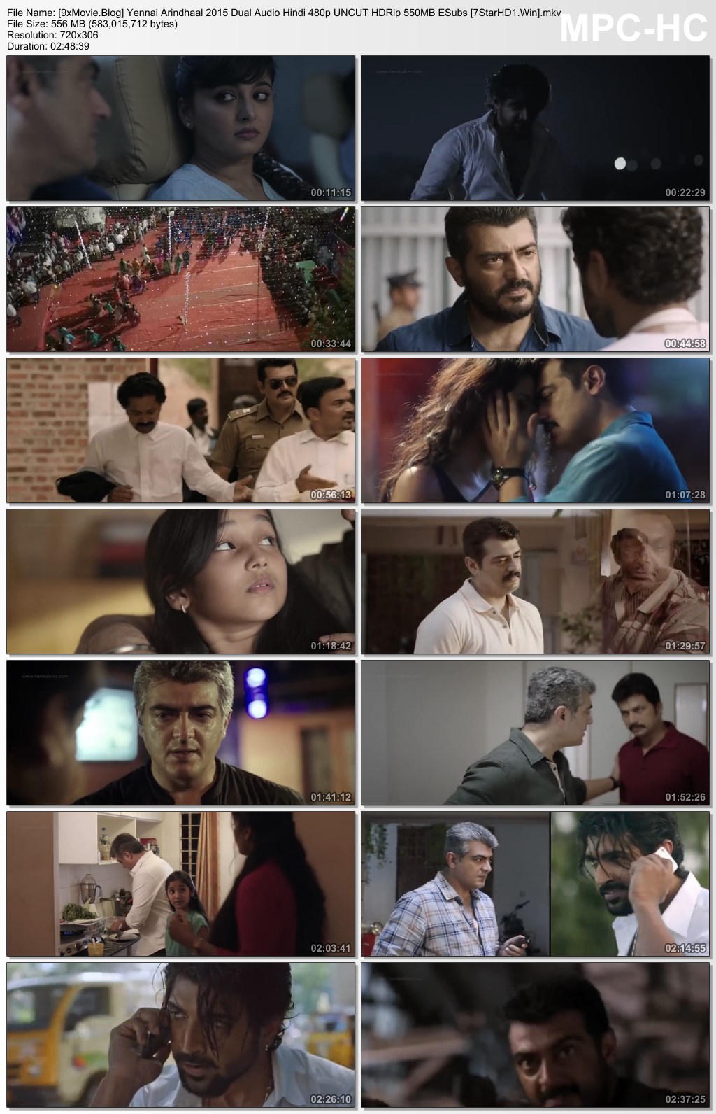 Yennai Arindhaal 2015 Dual Audio Hindi 480p UNCUT HDRip x264 550MB ESubs