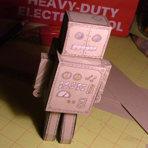 Hand Drawn Retro Robot Papercraft