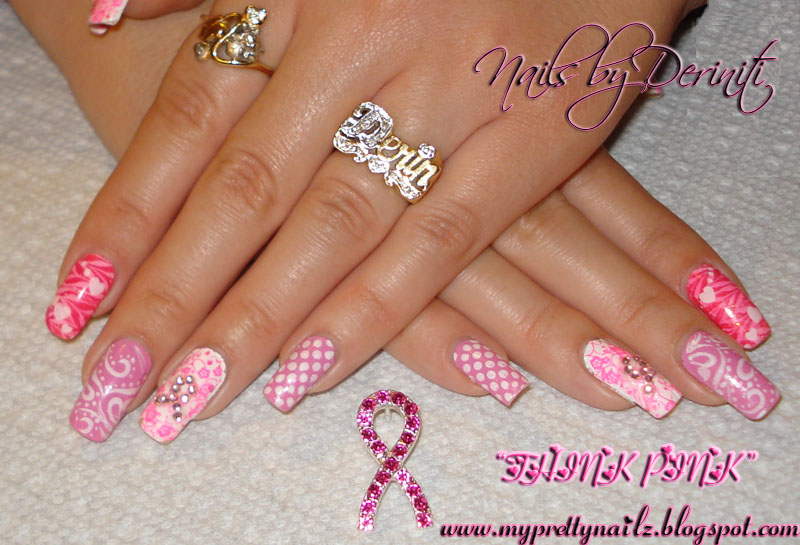 BREAST CANCER AWARENESS NAILS Breast Cancer Awareness Nail Art, Think Pink Nail Art, Breast