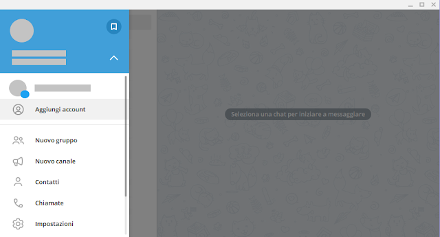 Telegram Desktop App Aggiungi Account