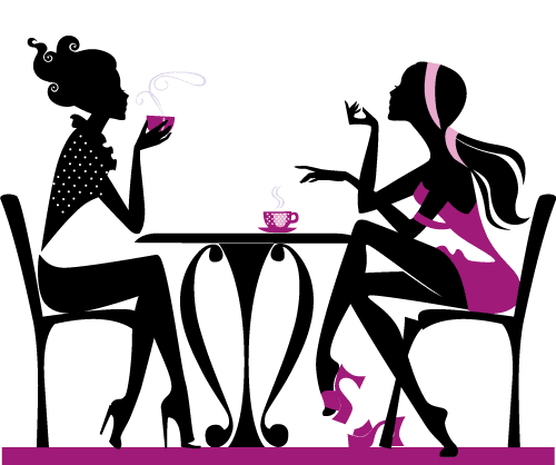 Chicas tomando café 2 - Vector