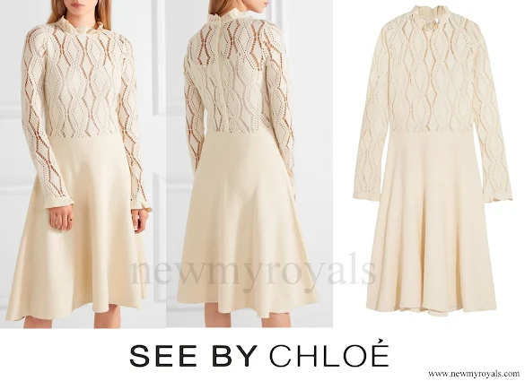 Kate Middleton wore SEE BY CHLOÉ Pointelle Knit Cotton Blend Dress