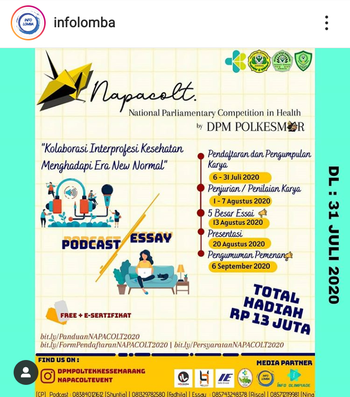 Lomba Menulis 2020 Lomba Menulis Essay, Deadline 31 Juli 2020 Lomba Menulis 2020 Lomba Menulis Essay, Deadline 31 Juli 2020