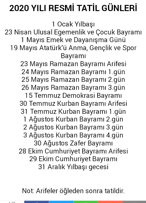 أيام العطل الرسمية في تركيا 2019 2020